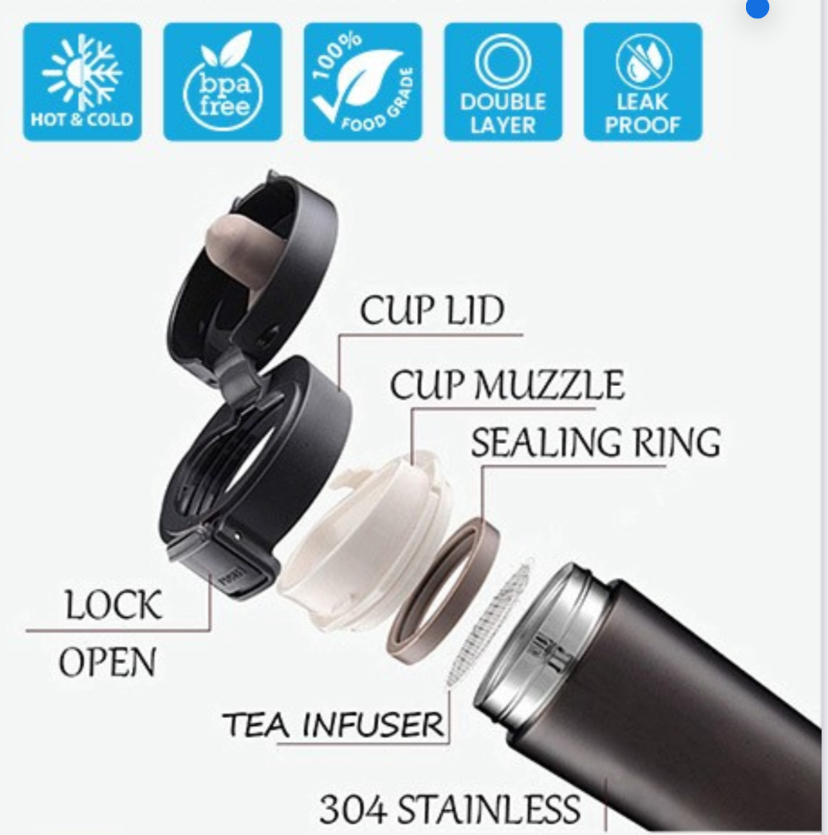 Sleek Stainless Steel Thermal Bottle – 380mL hover